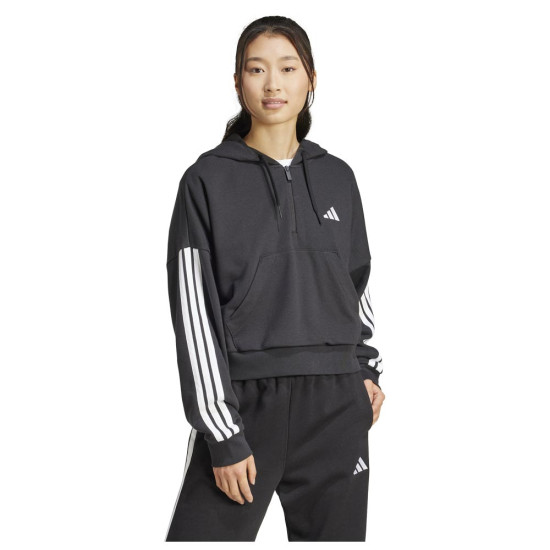Adidas Γυναικείο φούτερ Essentials French Terry 3-Stripes 1/4-Zip Hoodie